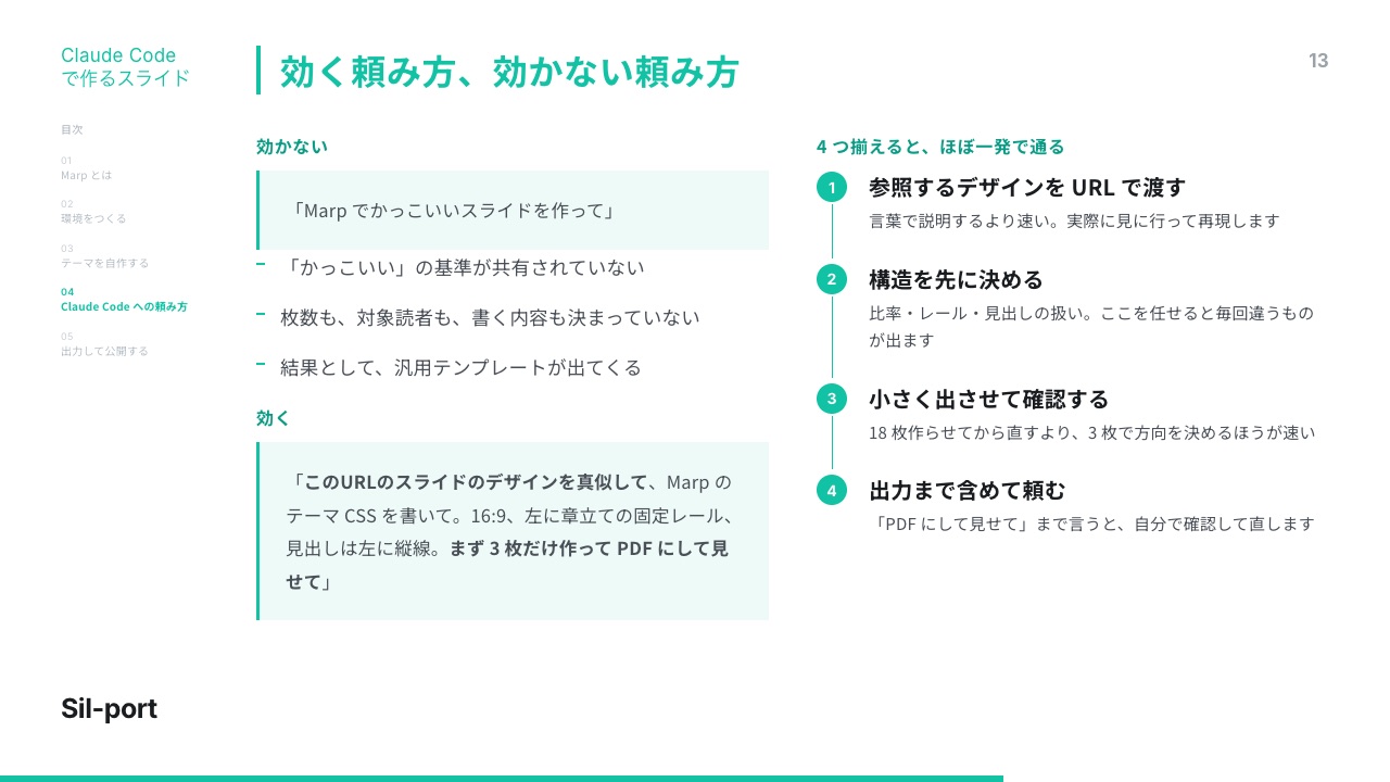 スライド13枚目：効く頼み方、効かない頼み方